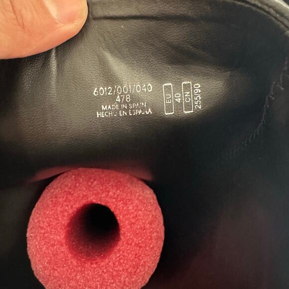 ZARA HIGH BLOCK HEEL BLACK LEATHER BOOTS EUR 40 US 9 - Picture 8 of 8